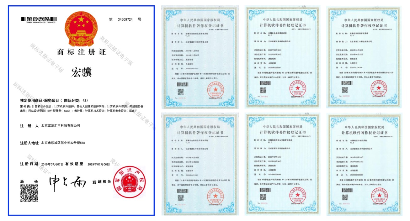 宏驥社會(huì)組織管理系統(tǒng)商標(biāo)和著作權(quán)